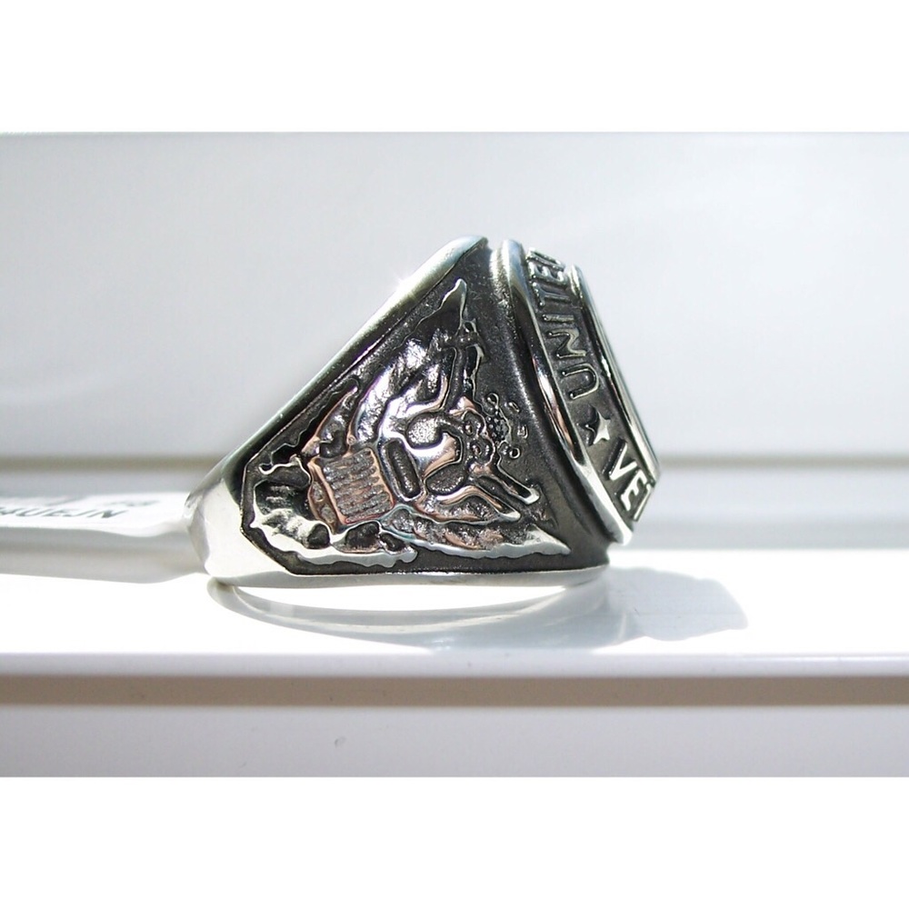 STAINLESS STEEL United States Veteran Epoxy Ring - Picture 10 of 14